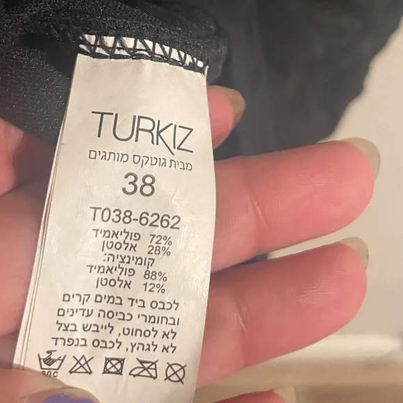 Turkiz Black One Piece Bikini Size 8 - Picture 4 of 5